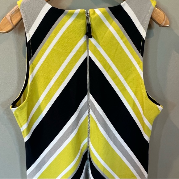 Banana Republic Milly Collection Lime Navy Chevron Stripe Sleeveless Dress SZ 6 - Picture 8 of 8